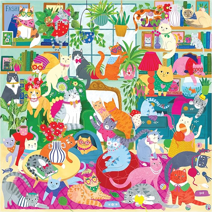 Mudpuppy Caturday Afternoon – 500 Piece Family Puzzle with Colorful and Fun Illustrations of Cozy Cats for Children Ages 8 and Up