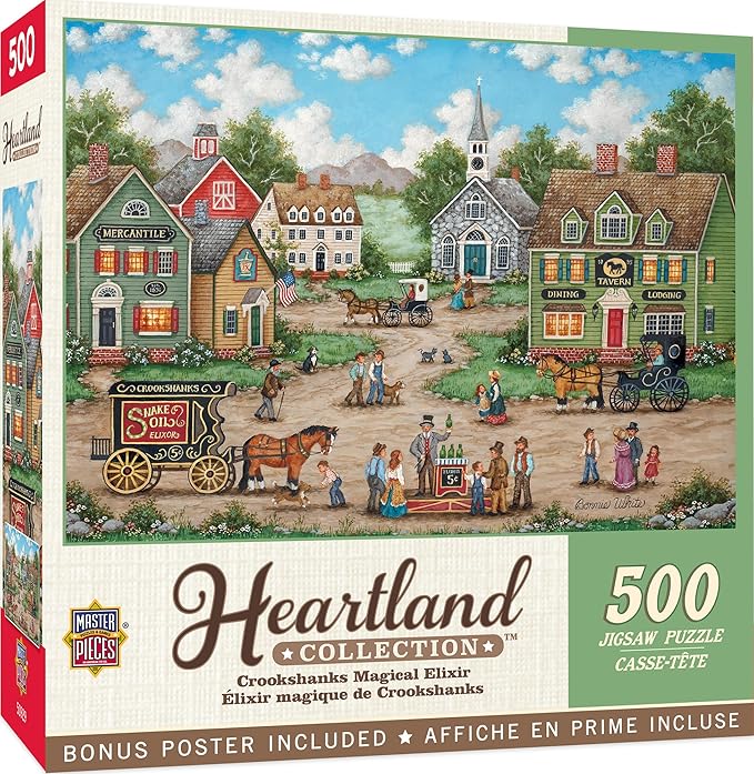 MasterPieces 500 Piece Jigsaw Puzzle for Adults - Crookshanks Magical Elixir - 15"x21" - Folk Art, Nostalgic Americana Scene