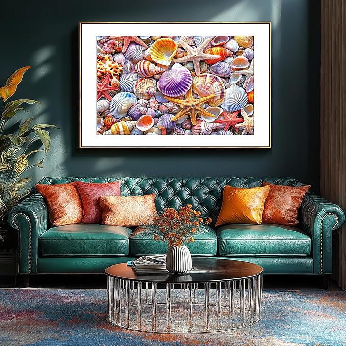 300 Pieces Puzzle for Adults, Colorful Seashell and Starfish Jigsaw Puzzles for Adults with Letter on Back for Fun Family Game Challenging Puzzle and Perfect Summer Decoration (17 x 11 in)