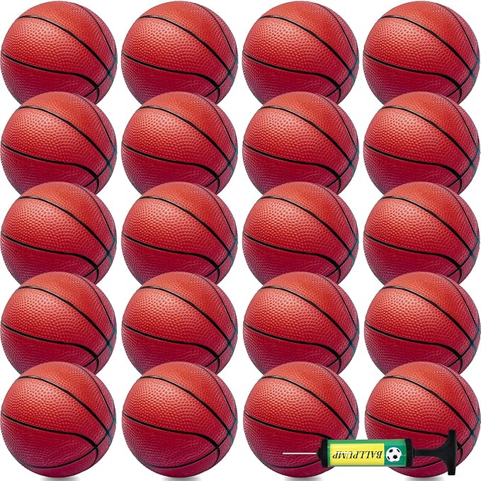 30Pcs 7" Inflatable Mini Basketball Balls Bulk Inflatable Small Basketballs Set, PVC Small Basketballs for Over The Door Basketball Hoop Games Party Favors Indoor Outdoor Play Adults Kids Pool Beach