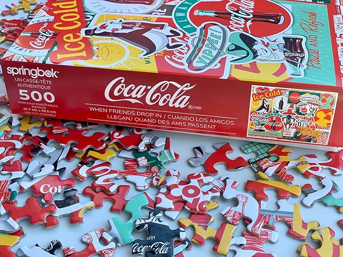 Springbok Coca-Cola When Friends Drop in 500 Piece Jigsaw Puzzle for Adults - Unique Cut Pieces - Made in USA