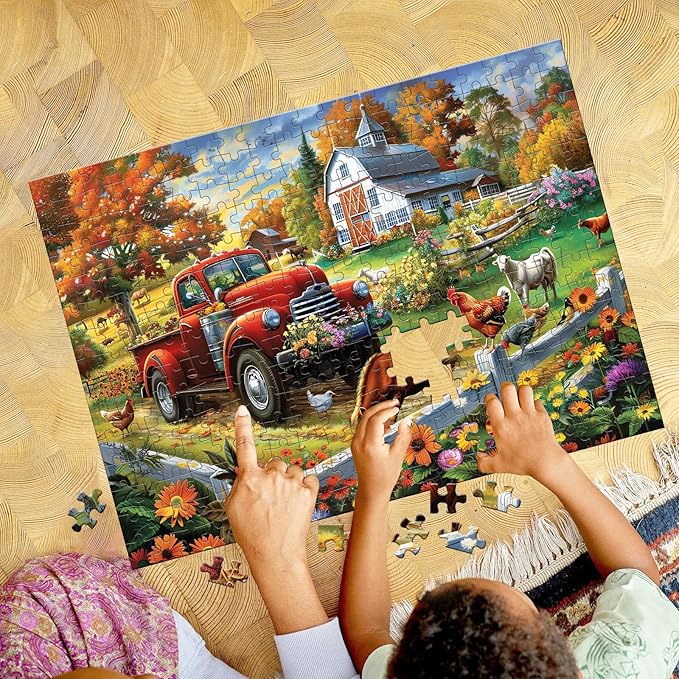 300 Pieces Jigsaw Puzzle for Adults,Country Life Puzzle 300 Pieces Highlights the Agricultural Life and Rural Beauty - Thick,Sturdy Pieces Challenging Family Activity Great Gift Idea,20.5 x 15 in