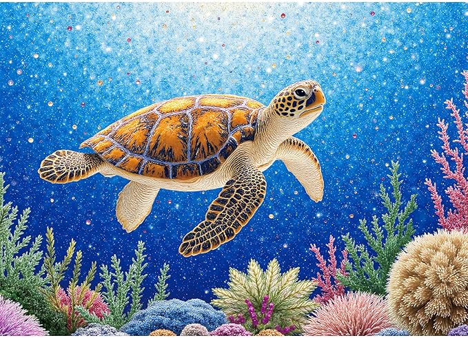 Jigsaw Puzzles 1000 Pieces for Adults, 1000 Piece Sea Turtle Jigsaw Puzzle for Adults, Challenging Ocean World Marine Art Puzzle, Unique Gift for Puzzle Lovers