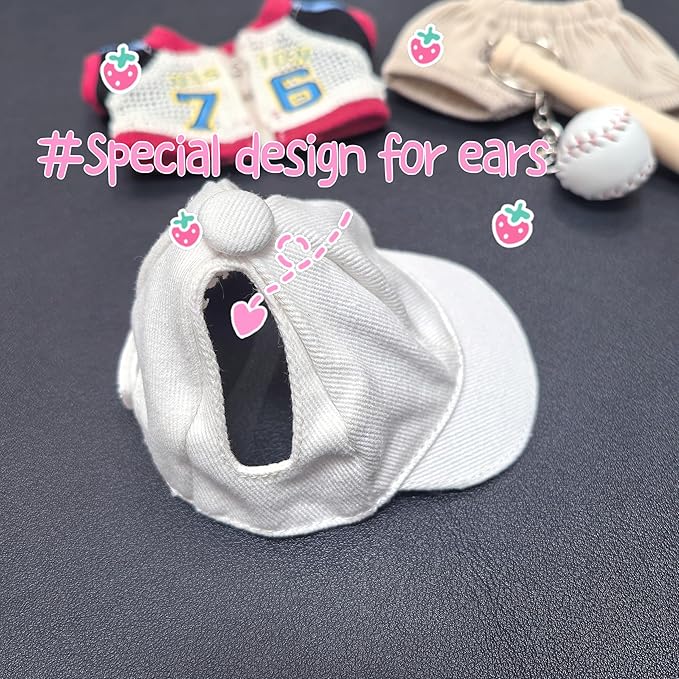 Baseball Clothes Set for Doll 15-17cm Sporty Outfits - Cap, Jacket, Pants, Detachable Bat & Ball, Compatible with Artist Doll, Sporty Uniform Mini Figures Clothing - Red/White