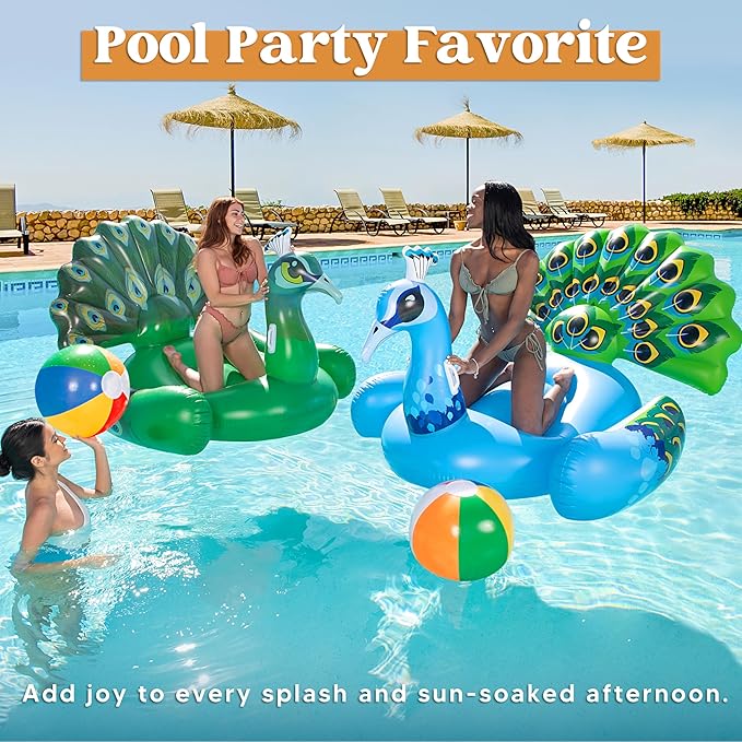 JOYIN 2-Pack 20" Beach Balls - Pool Toys Large Inflatable Beach Ball Swimming Pool Water Games, Classic Rainbow Color Beachball Luau Birthday Decorations Party Supplies Party Favors Gifts