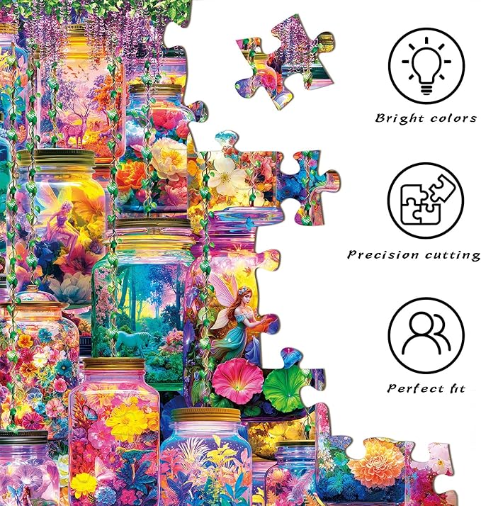 HUADADA Puzzles for Adults 1000 Pieces,Challenging Game Toys, Puzzles 1000 Pieces,Impossible Puzzle, Family Decoration Puzzle 1000-Fantasy in a Bottle