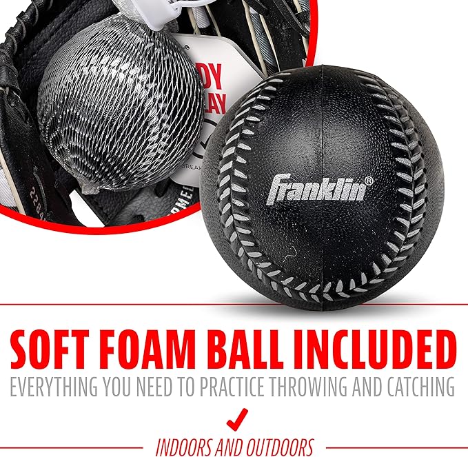 Franklin Sports Kids Baseball Gloves - RTP Youth Teeball Glove + Ball Set - Boys + Girls Teeball Mitt - Kids + Toddlers - 9.5"