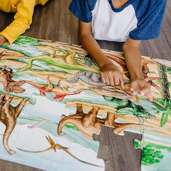 Melissa & Doug Dinosaurs Floor Puzzle - 48 Pieces (2 Feet x 3 Feet Assembled) - FSC Certified