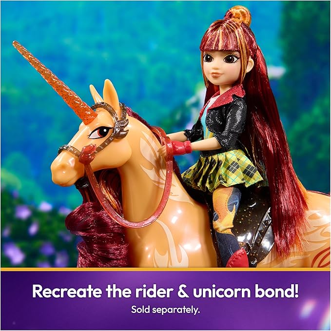 Unicorn Academy, Power of Friendship Cinder with Translucent Saddle & Bridle, 11”, Dolls & Unicorn Toys for Girls Ages 4 and up