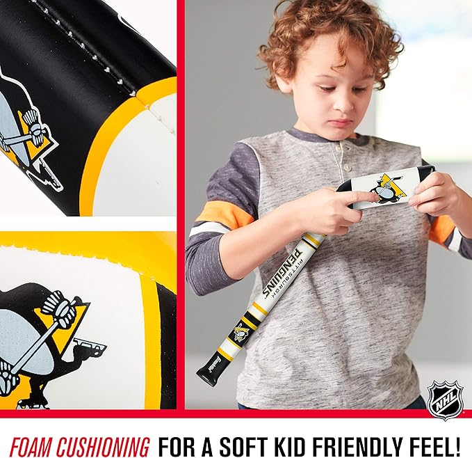 Franklin Sports NHL Team Mini Soft Hockey Stick Set - NHL Team Soft Foam Mini Hockey Stick and Ball - Great Toy for Kids