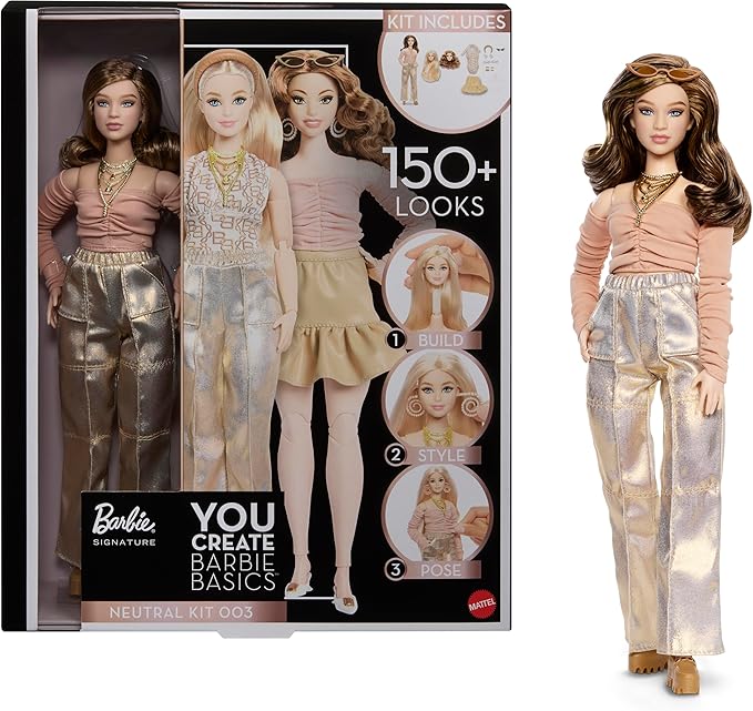 Barbie Basics You Create Neutral Kit 003 with Customizable Fashion Doll & Universal-fit Clothing, Posable Body & Swappable Doll Head