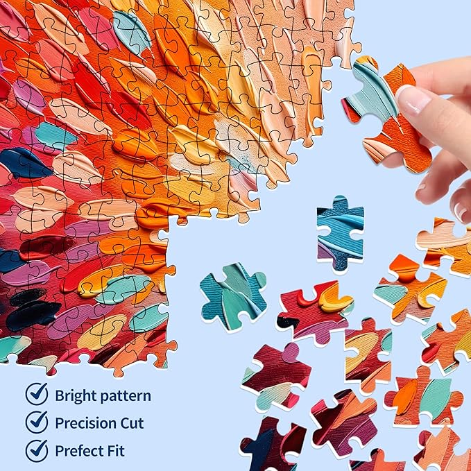 Puzzles for Adults 1000 Pieces Color Explosion, Impossible Puzzles 1000 Piece, Gradient Colorful Hard Difficult Clearance Puzzle for Adults, Challenging Jigsaw Art Painting