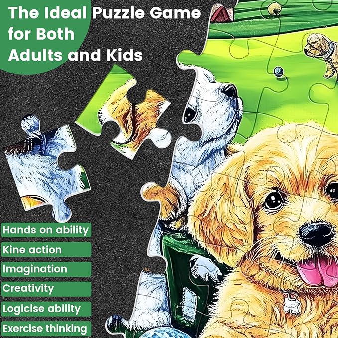 300 Piece Puzzle for Adults,Cute Dog Jigsaw Puzzles 300 Pieces for Adult Kids Elderly Puzzle Game Animal Puzzles for Kids Ages 10-12 Premium Cardboard Puzzles for Relaxation Family Activity