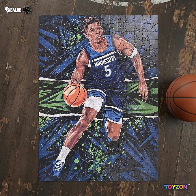NBA Court Legends 300pc Anthony Edwards Jigsaw Puzzle for Kids & Adults, Premium Basketball Puzzle Game, Family Activity, Collector Gift for NBA Fans, Game Room or Home Display