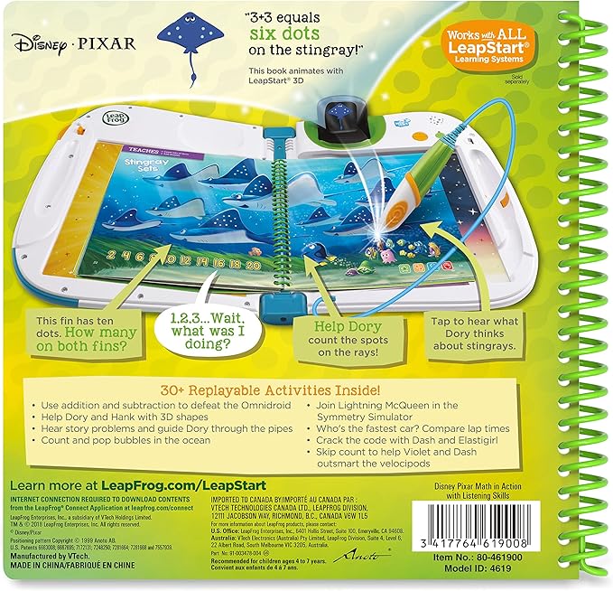 LeapFrog LeapStart 3D Disney Pixar Pals Math Book