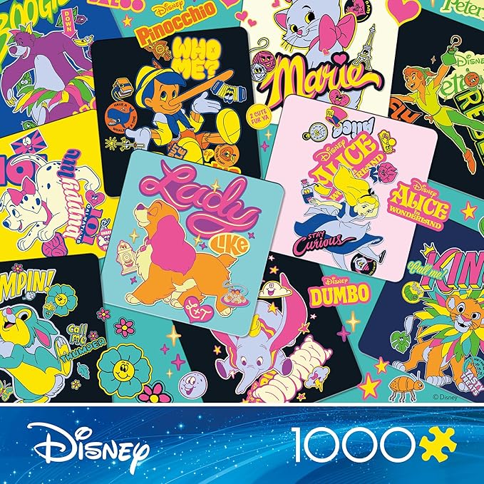 Ceaco - Disney Sticker Collage 1000 Piece Jigsaw Puzzle Challenging and Colorful Puzzle for Adults – Precision-Cut Pieces, Beautiful Artwork, and Hours of Relaxing Fun