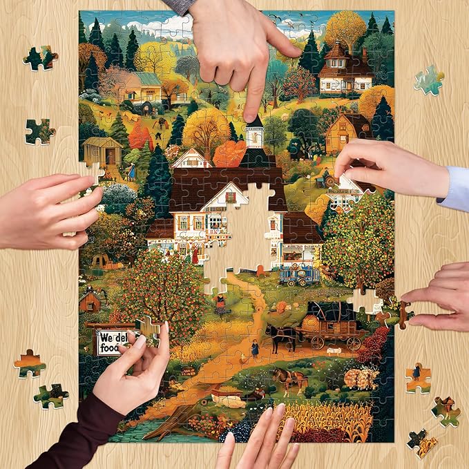 500 Pieces Puzzle for Adults, Warmth Mountain Jigsaw Puzzle for Adults, Harvest Farm Puzzle for Adult Seniors, Age 12+, Challenging Game Home Decor Holiday Party Gift Toy 20.5×15 in