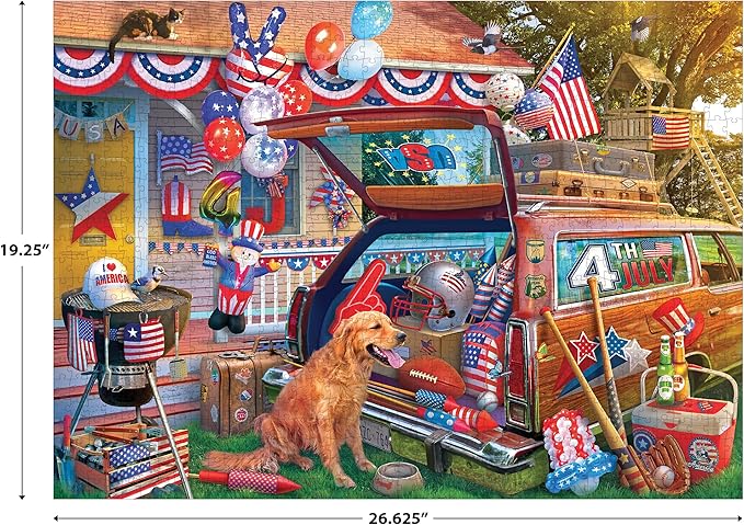RoseArt - Kodak Premium - 4th of July Yard - 1000 Piece Jigsaw Puzzle for Adults - Patriotic Summer Fun