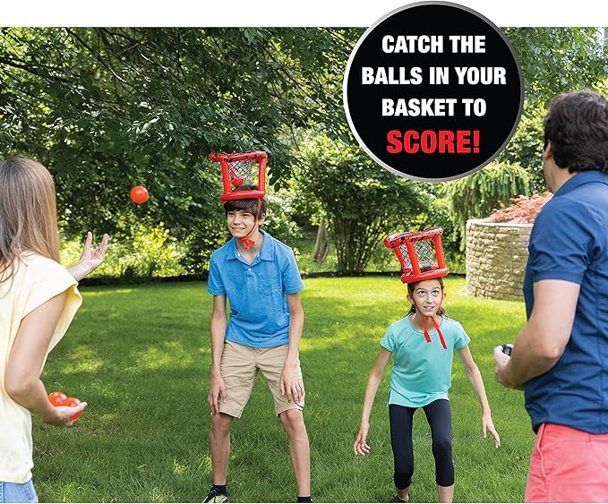 Wicked Big Sports Inflatable Basket Heads, Funny Basketball or Toss Game for Outdoor or Indoor Play, Red (1913)