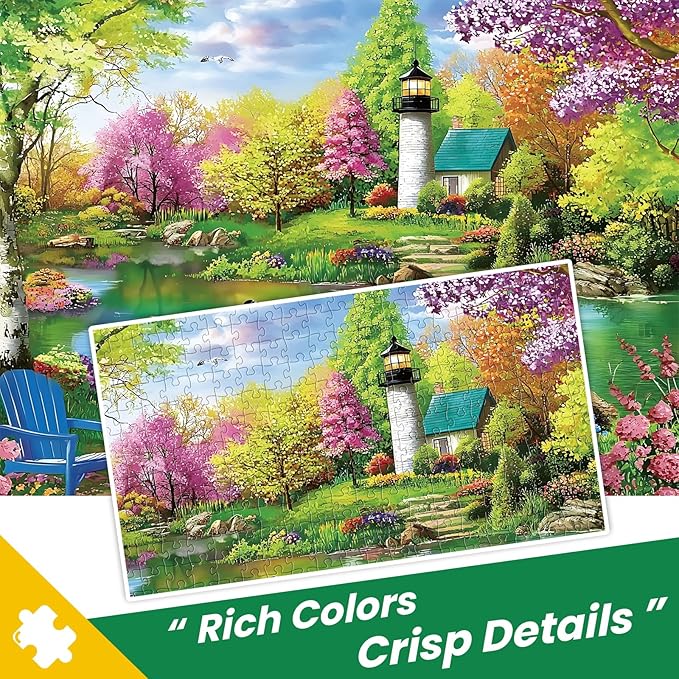 500 Piece Puzzles for Adults,Large Piece Lake Landscape Puzzle for Adults Seniors,Unique Funny Dog Art Jigsaw Puzzle,Challenging Family Activity Game Gifts for Family, Friends, Men, Women,20.5*15 In