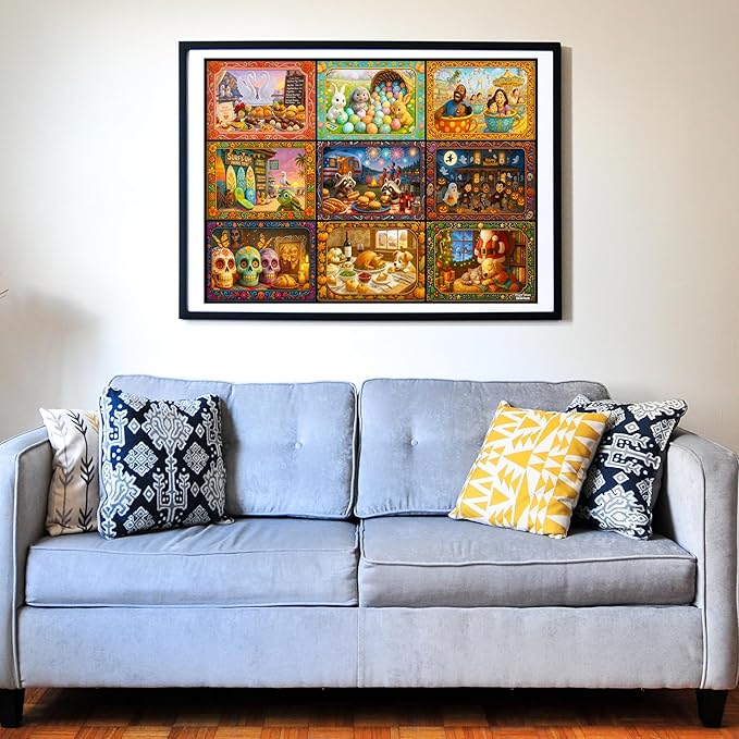 Think2Master Holiday Collage 500 Pieces Very Large Pieces Jigsaw Puzzle: 13+, Teens, Adults & Seniors. A Year of Celebration an Excellent Present for Birthdays, Christmas. Size: 26.8” X 18.9”