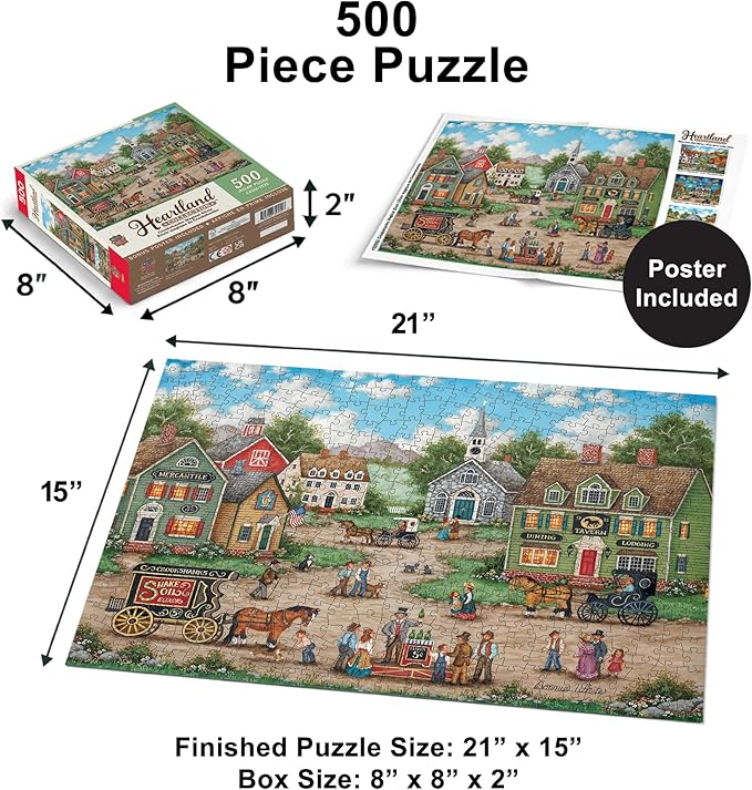MasterPieces 500 Piece Jigsaw Puzzle for Adults - Crookshanks Magical Elixir - 15"x21" - Folk Art, Nostalgic Americana Scene