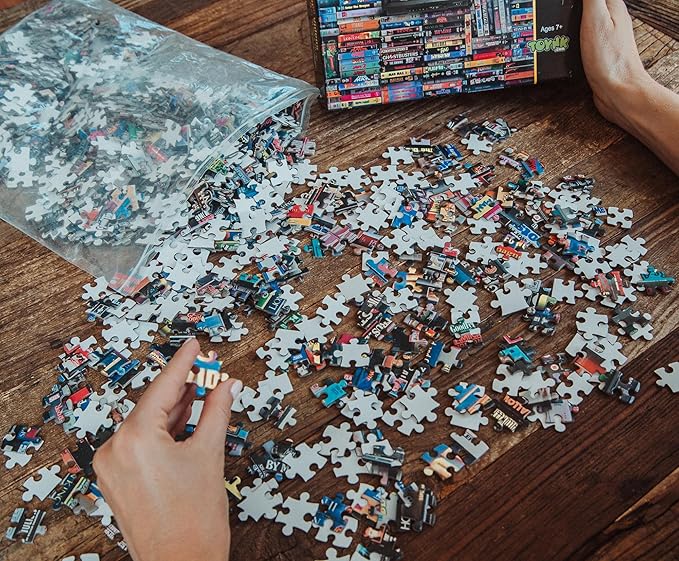 Blockbuster Era 1000-Piece Jigsaw Puzzle, Brain Teaser for Kids and Adults | 28 x 20 Inches