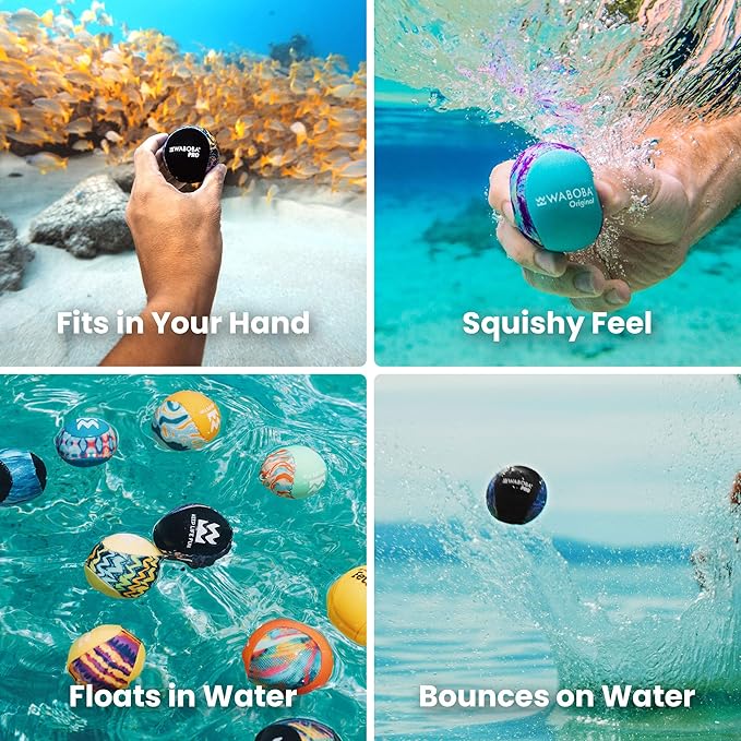 Waboba Water Skipping Ball Toy for Swimming Pool and Beach Games - Water Bouncing Ball Gift for Kids and Teens – Pro Colorful Lines