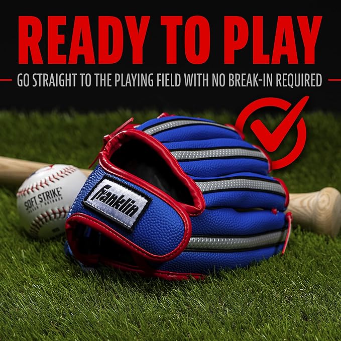 Franklin Sports Air Tech Foam Baseball Glove and Ball Set - Left Thrower