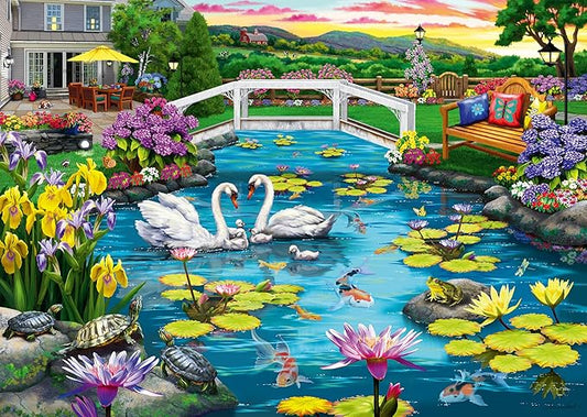 Wonder Forge Peaceful Pond 1000 Piece Jigsaw Puzzle for Adults | Unique, Perfectly-Fitting Pieces | Fun, Vibrant Imagery | Amazon Exclusive