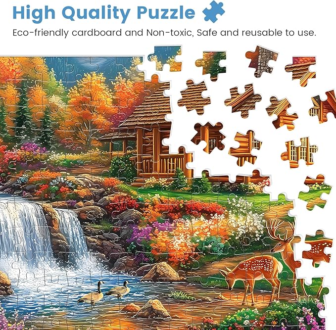 500 Pieces Puzzles for Adults,Alpine Serenity Jigsaw Puzzles,Fall Landscape Nature Puzzles 500 Pieces,Autumn Mountain Puzzle,Challenging Family Activity Great Gift Idea for Family Friends,20.5 X 15 in