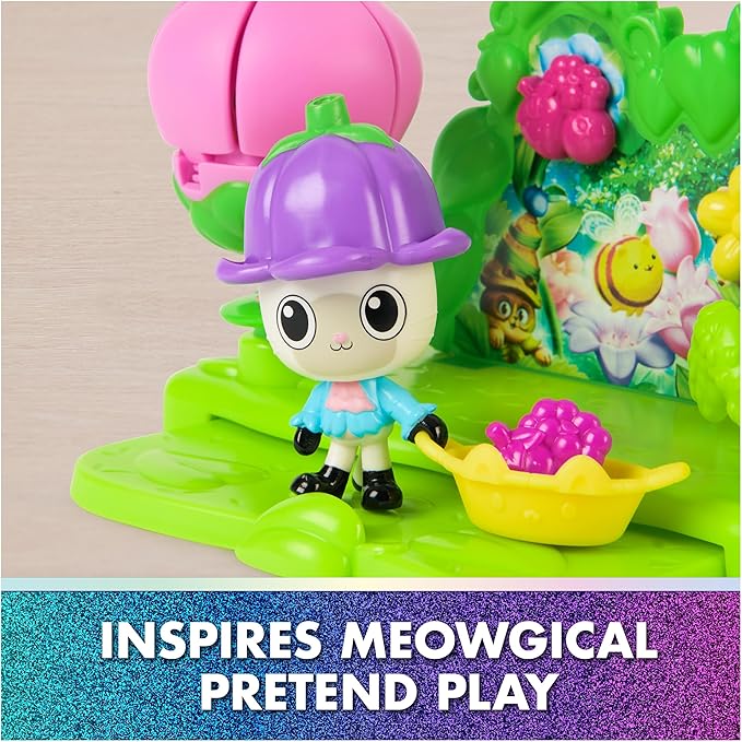 Gabby's Dollhouse: The Movie, Garden Story Set, Pandy Paws & Kitty Gnome Figures and 9 Dollhouse Accessories, Kids Toys for Girls & Boys Ages 3 and Up