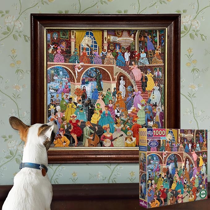 eeBoo 1000 Piece Puzzle - Alchemist's Masquerade Jigsaw Puzzle for Adults, Square 23" x 23" Made with Recycled Board & Vegetable-Based Ink