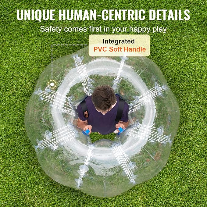 VEVOR Inflatable Bumper Ball, 4FT/5FT Body Sumo Zorb Balls for Teen, 0.8mm Thick PVC Human Hamster Bubble Balls for Outdoor Team Gaming Play, Bumper Bopper Toys for Garden, Yard, Park