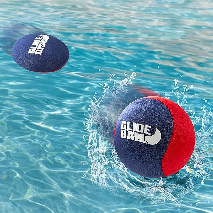 SYNCFUN 4 Pcs Skip Water Balls,Splash Water Bouncing Balls with Mesh Bag, Beach Toys for Kids, Pool Toys for Friends and Family, Fly Swimming Game Adults, Boys,Teens, Great for All Ages