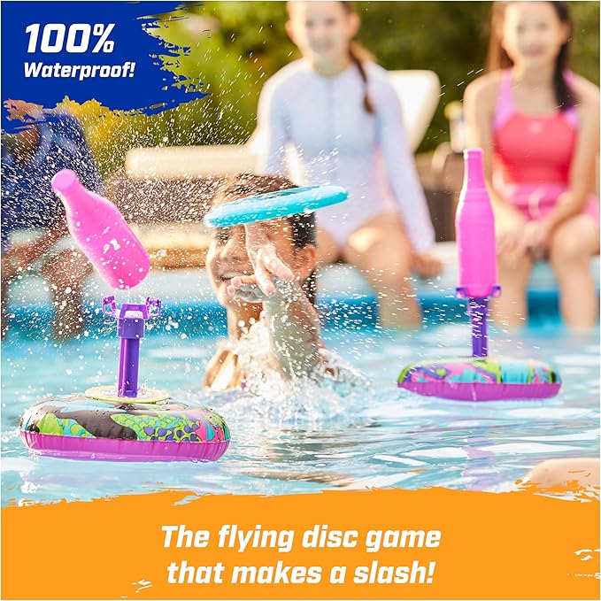 SwimWays Hydro Bottle Splash, Pool Toys for Kids and Adults, Throwing Disc Swimming Pool Game, Outdoor Toys for Kids Aged 5 & Up