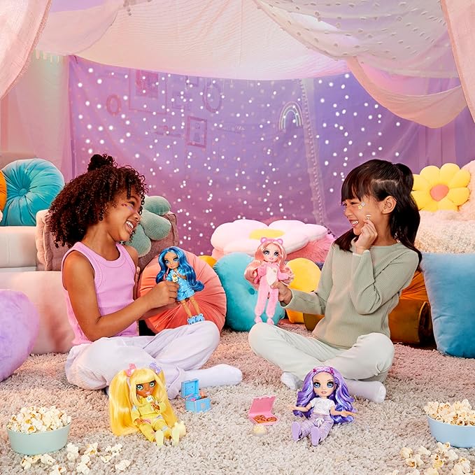 Rainbow High Jr High PJ Party - Sunny, Yellow 9" Posable Blonde Fashion Doll with Soft Onesie, Slippers, Fun Play Accessories, Great Toy Gift for Girls Kids Ages 4-12 Years