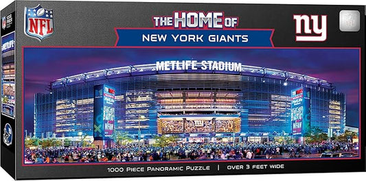 MasterPieces New York Giants Panoramic Puzzle - NFL 1000 Piece Jigsaw - Stadium View 13"x39" - Adult Puzzle for Problem Solving & Spatial Awareness