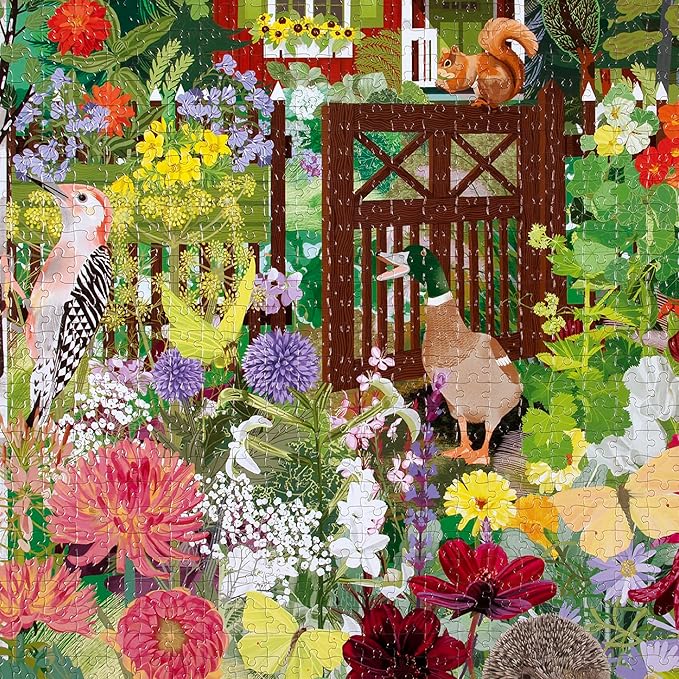 eeBoo 1000 Piece Puzzle - Scandinavian Garden Jigsaw Puzzle for Adults, Square 23" x 23" Made with Recycled Board & Vegetable-Based Ink
