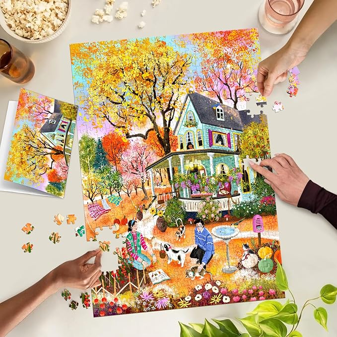 Puzzles for Adults 500 Pieces, Jigsaw Puzzle for Adults, Fun Challenging Family Puzzle -Warm Fall Sun Puzzles, Interlock Perfectly No Dust, Gifts for Friends Parents Father's Day