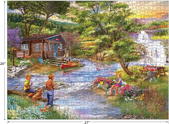 RoseArt - Chris Bigelow - Fishing from The Banks - 1000 Piece Jigsaw Puzzle for Adults
