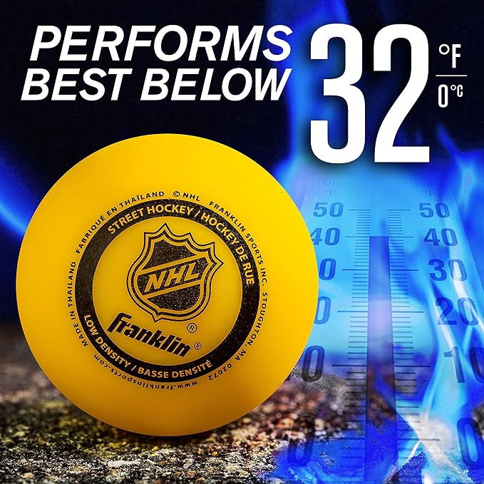 Franklin Sports NHL Street Hockey Balls - No Bounce Outdoor Street + Roller Hockey Balls - Official Size for Youth + Adult Street Hockey - Assorted Colors - 1, 2, 3, and 15 Bulk Packs