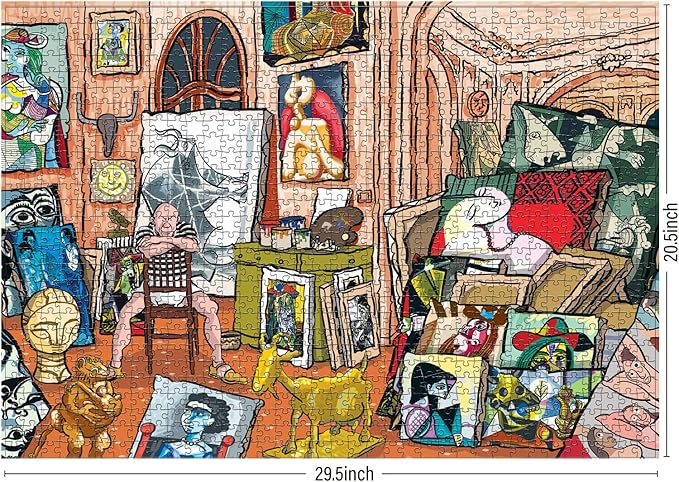 Antelope - 1000 Piece Puzzle for Adults, Pablo Picasso Studio Jigsaw Puzzles 1000 Pieces, High Resolution, Matte Finish, Smooth Edging, No Dust Creative Artistic Puzzle