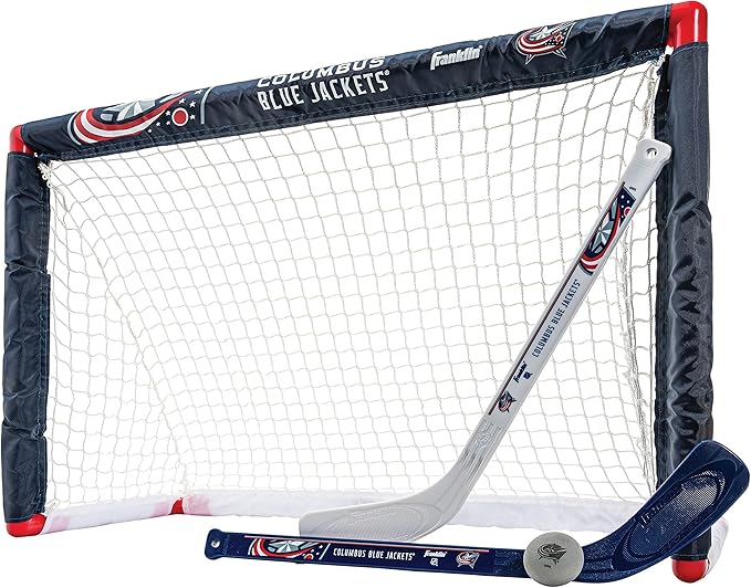 Franklin Sports NHL Mini Hockey Set - Kids Indoor Knee Hockey Goal, Ball, + 2 Stick Combo - Youth Team Indoor Toy Set - Official - Ages 3+