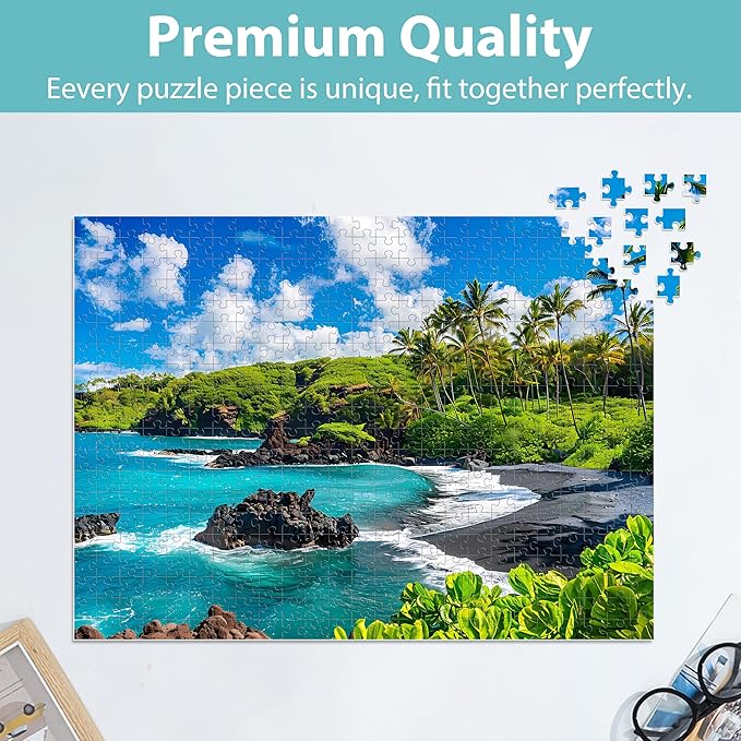 500 Piece Puzzles for Adults, Beach Jigsaw Puzzle 500 Pieces, Seaside Puzzles 500 Pieces for Adults, Ocean Jigsaw Puzzle, Funny Challenging Great Gift for Family Friends, 21 x 15 in