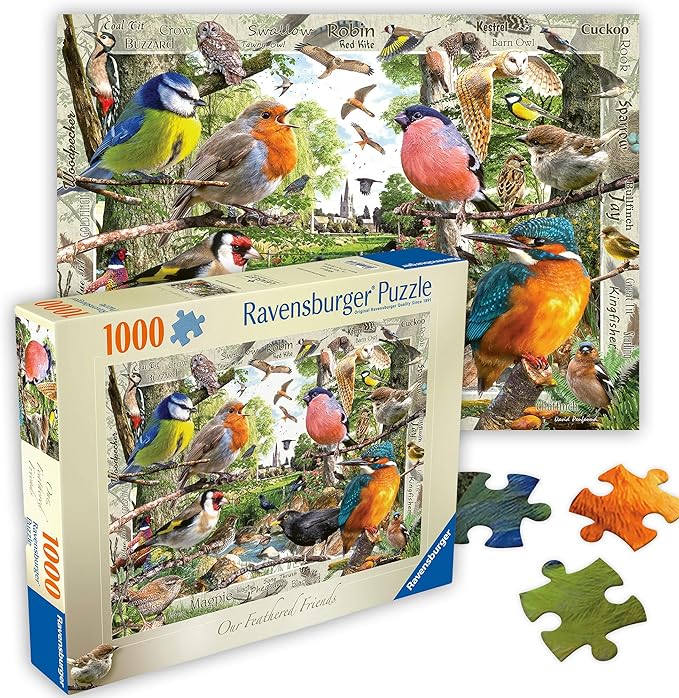Ravensburger - Our Feathered Friends - 1000 Piece Jigsaw Puzzle - Stunning, Vivid Colors - Birds of Every Size, Shape, and Color - Puzzles for Adults