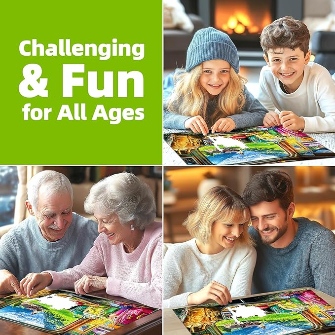 Puzzles for Adults 1000 Pieces, Swiss Mountain Train Journey Jigsaw Puzzles for Adults, AImpossible Hard Difficult Challenging for Family Fun Party Game Gifts Decoration, 27.5 x 19.7 inch