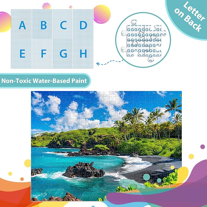 500 Piece Puzzles for Adults, Beach Jigsaw Puzzle 500 Pieces, Seaside Puzzles 500 Pieces for Adults, Ocean Jigsaw Puzzle, Funny Challenging Great Gift for Family Friends, 21 x 15 in
