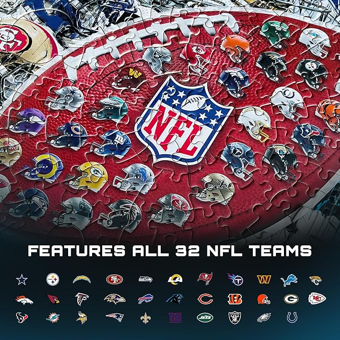 MasterPieces 500-Piece NFL Drip Art Helmet Shaped Puzzle - Perfect for NFL Fanatics - 25"x22"