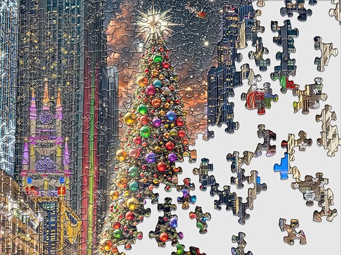 Springbok Christmas in The City 1000 Piece Jigsaw Puzzle for Adults - Unique Cut Pieces - Made in USA